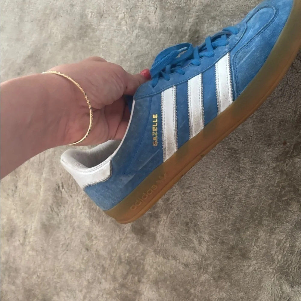 Adidas Gazelle Indoor Blue with White Accents Size 10